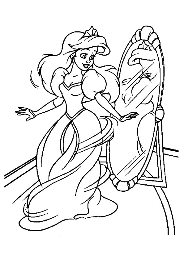 The Beautifully Dressed Princess Coloring Page