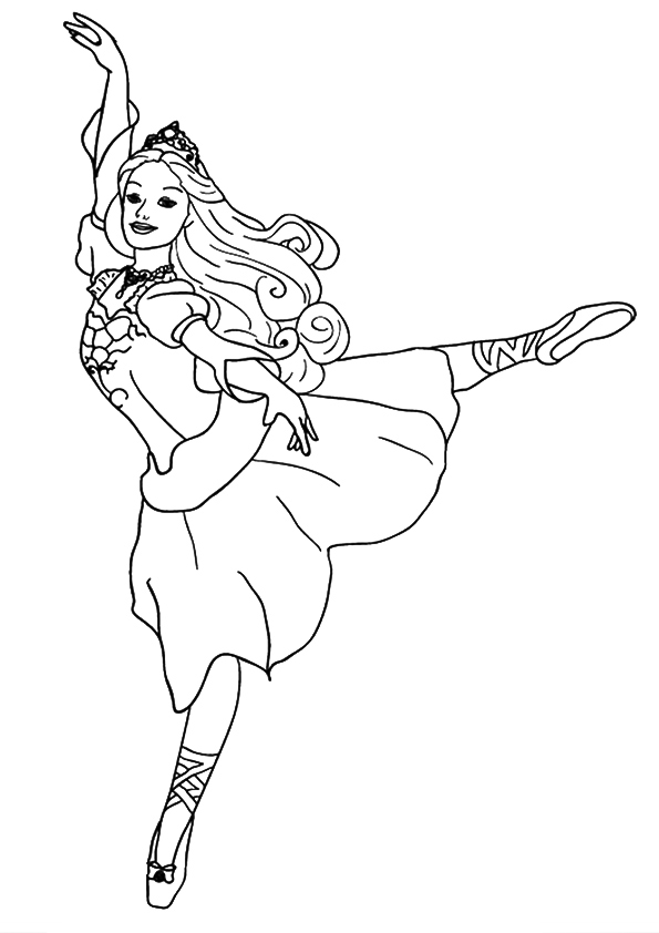 The Dancing Princess Barbie Coloring Page