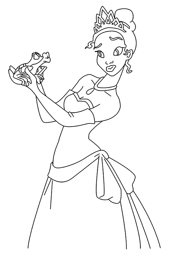The Princess And The Frog A4 Coloring Page