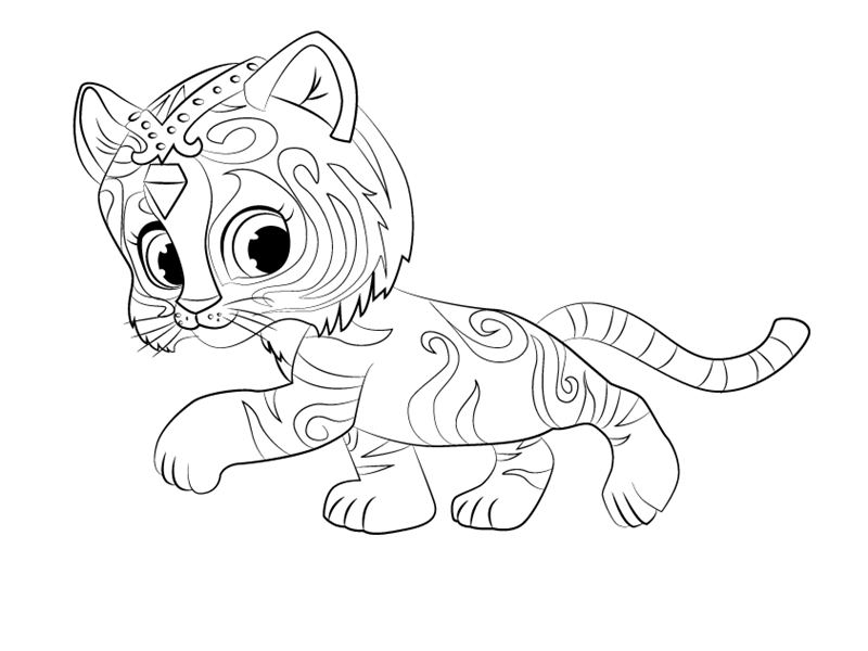 Tiger Nahal From Shimmer And Shine Coloring