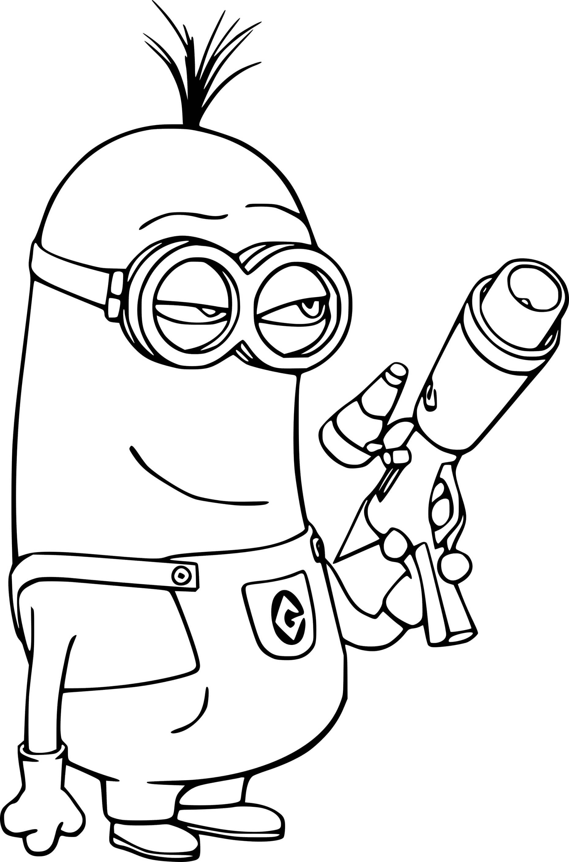 Tim Holds A Gun Coloring Page