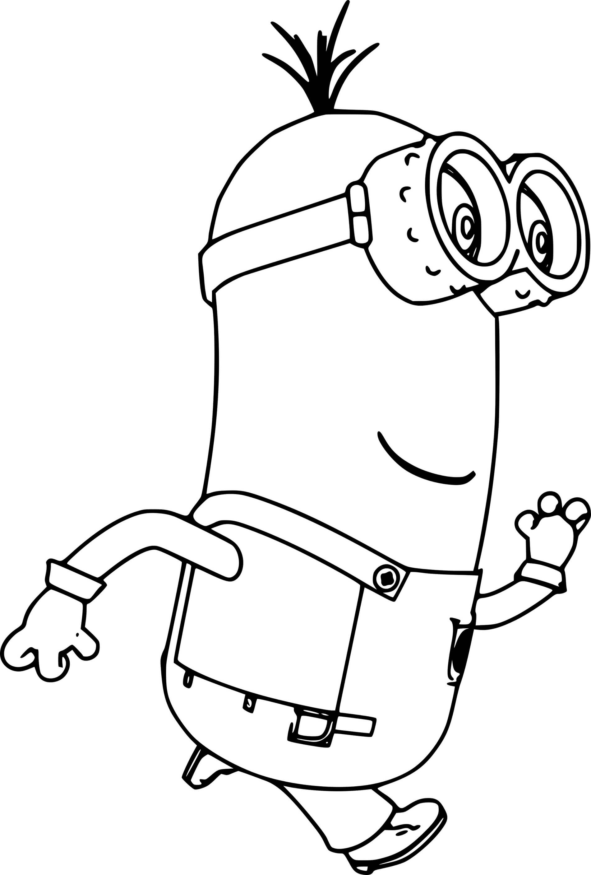 Tim Minion Running Coloring Page
