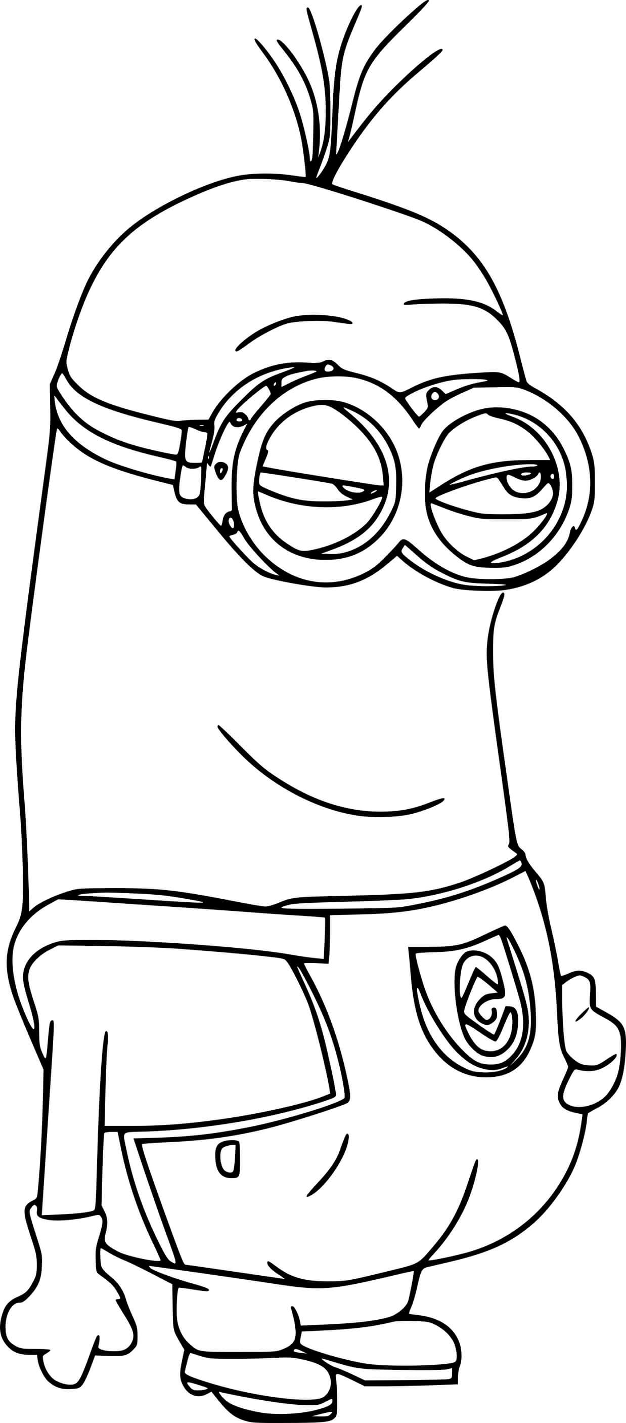 Tim Minion Smiling Coloring Page
