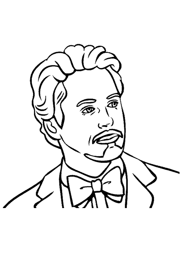 Tony Stark A4 Avengers Marvel Coloring Page