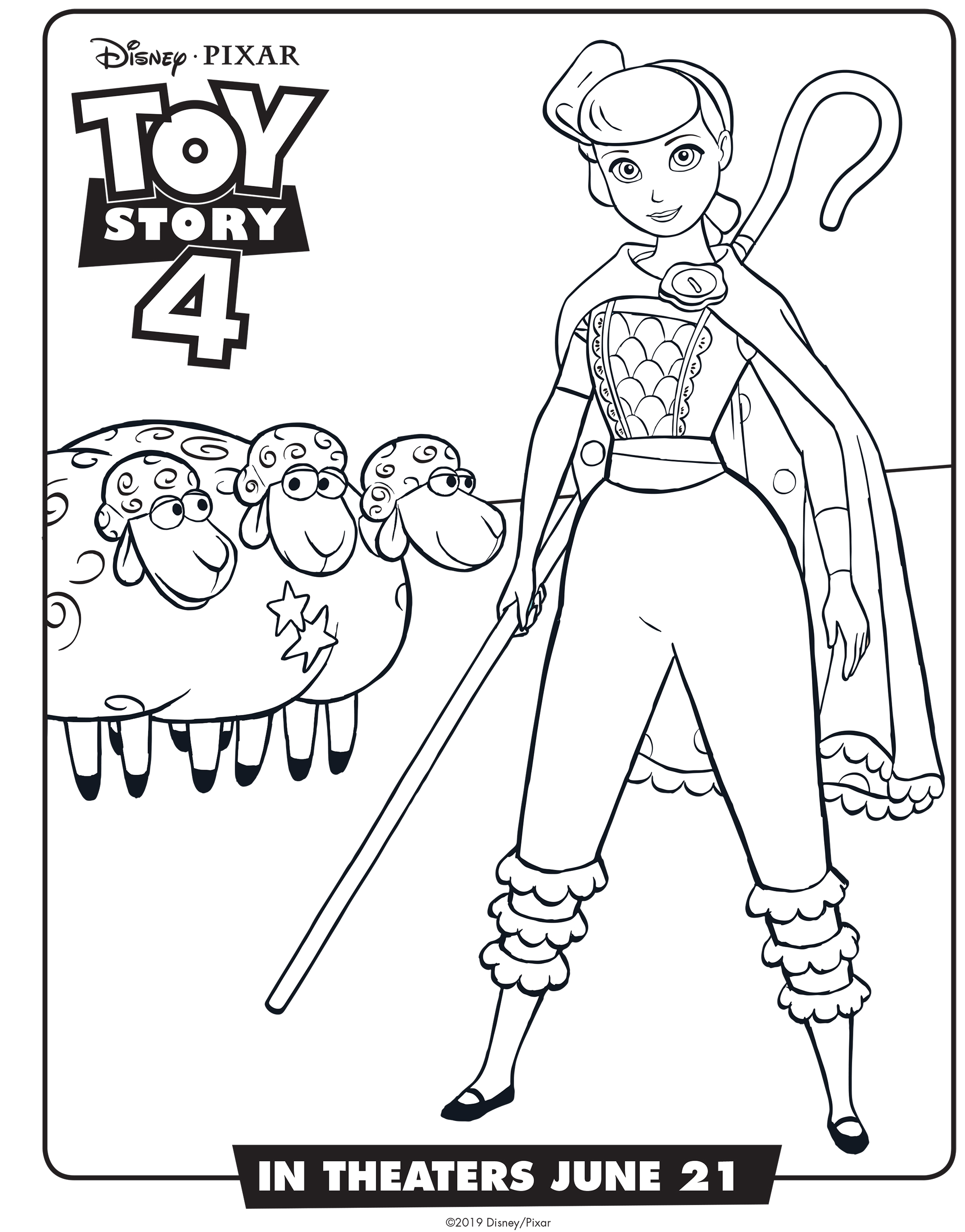 Toy Story 4 Bo Peep Coloring Page