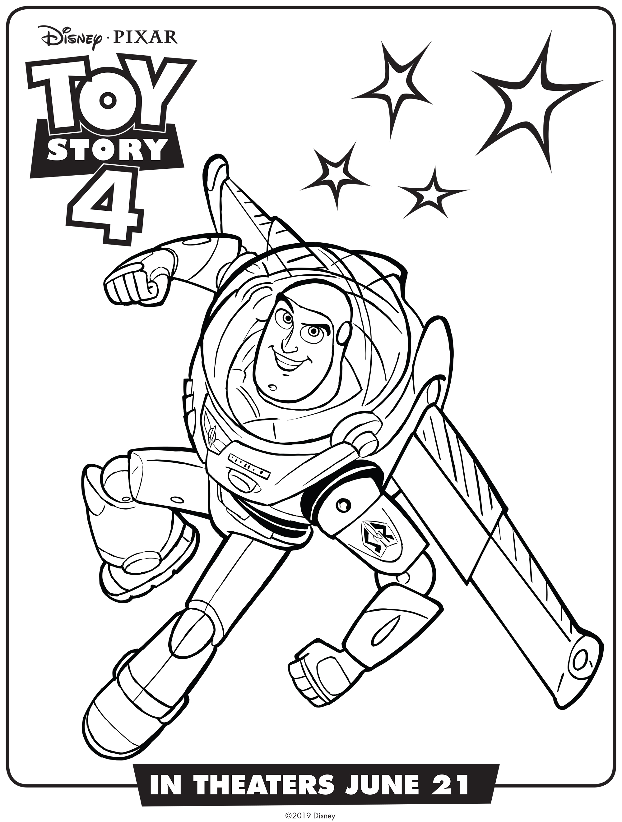 Toy Story 4 Buzz Lightyear Coloring Page