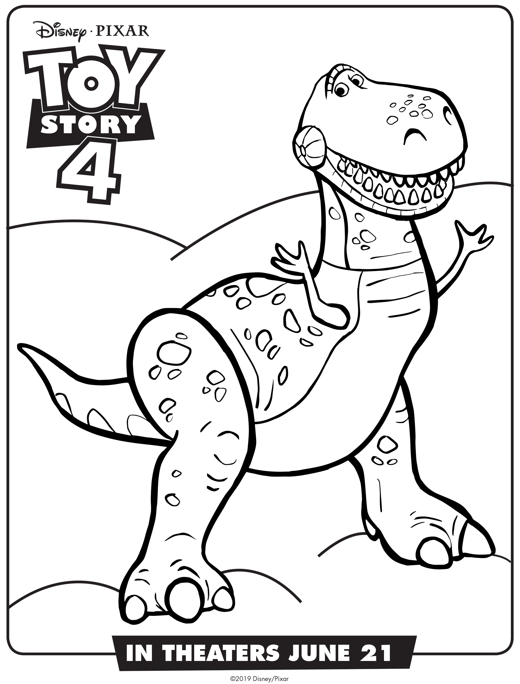 Toy Story 4 Rex Coloring Page