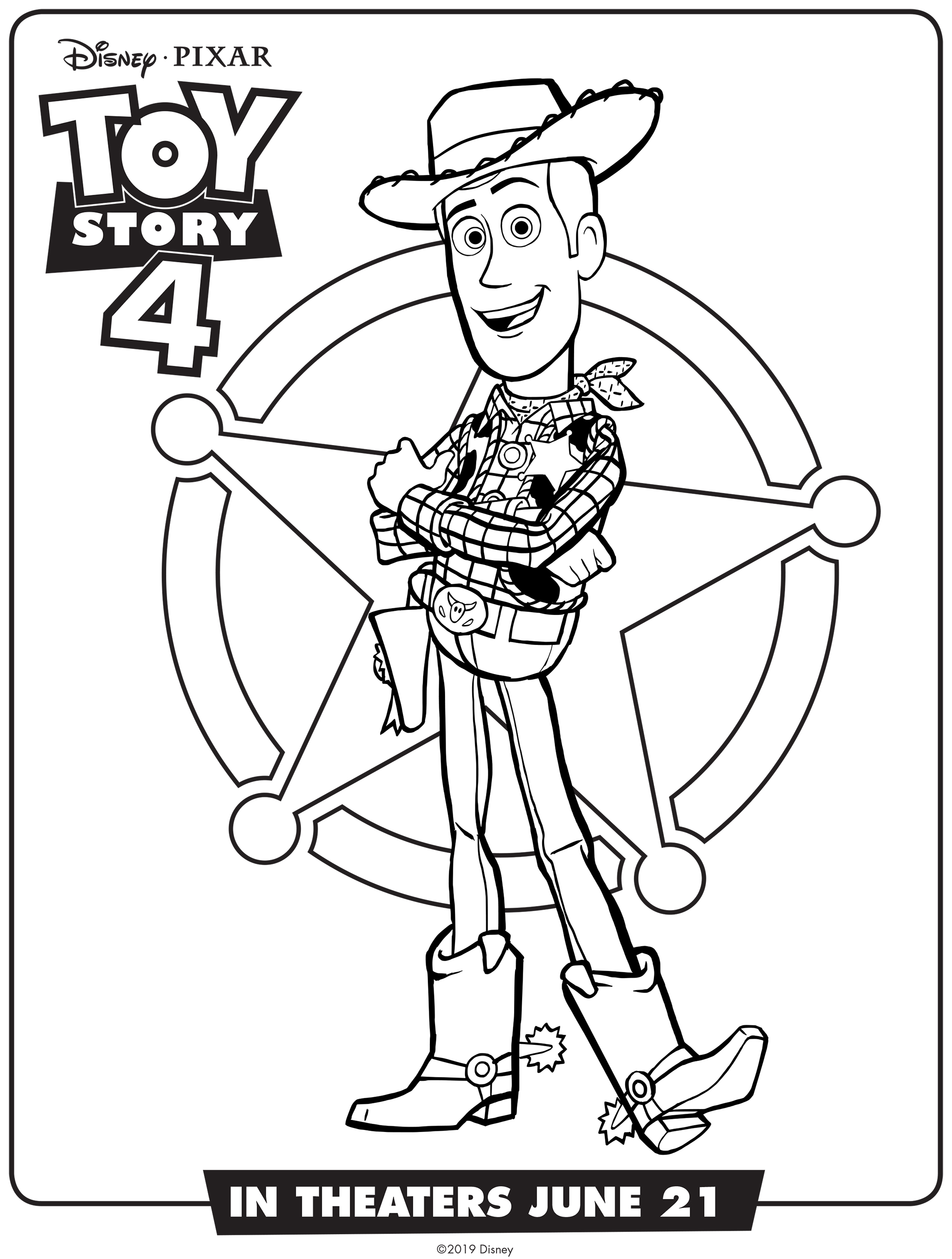 Toy Story 4 Woody Coloring Page