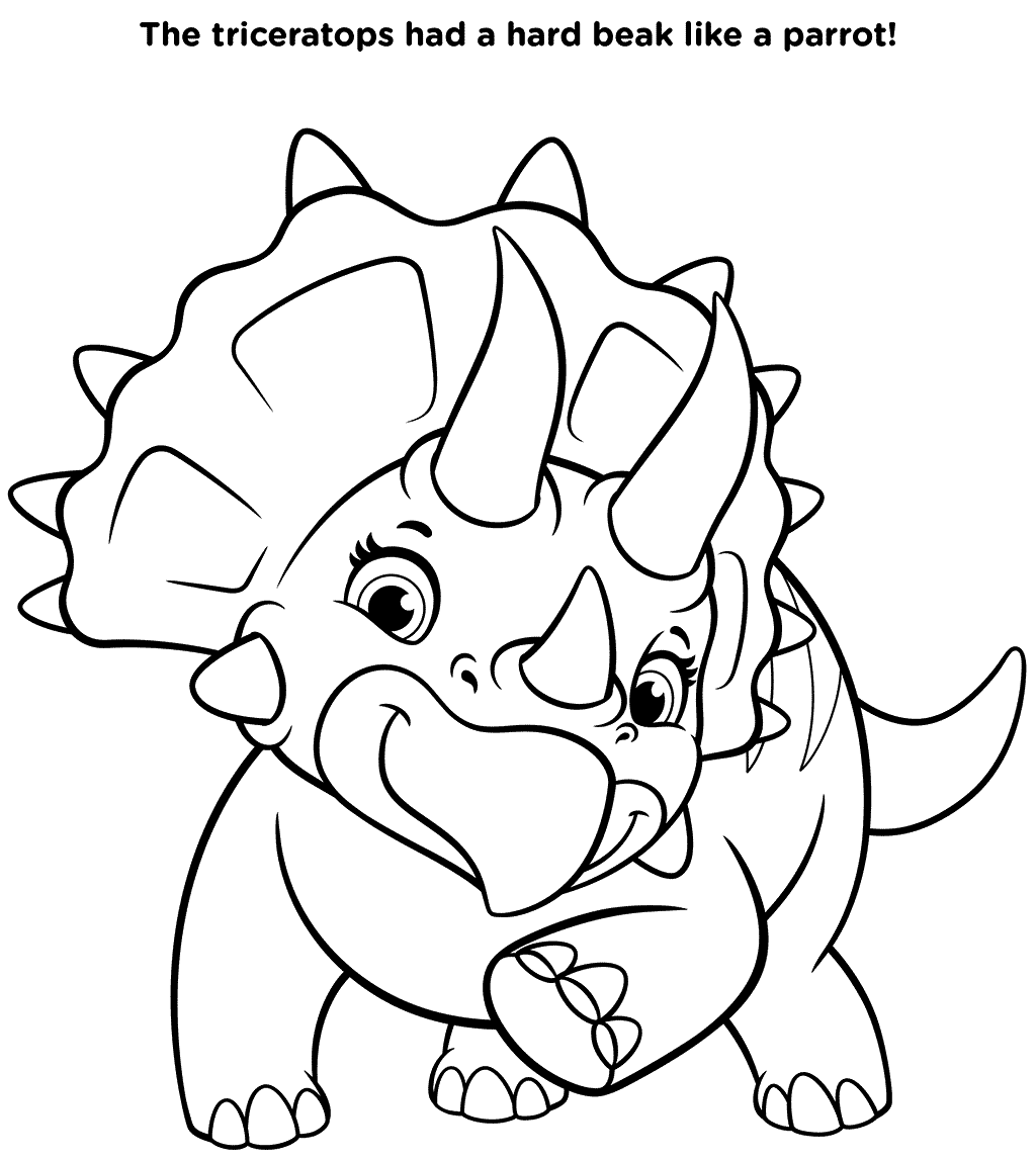 Triceratops Dinosaur From PAW Patrol Dino Rescue Coloring Page