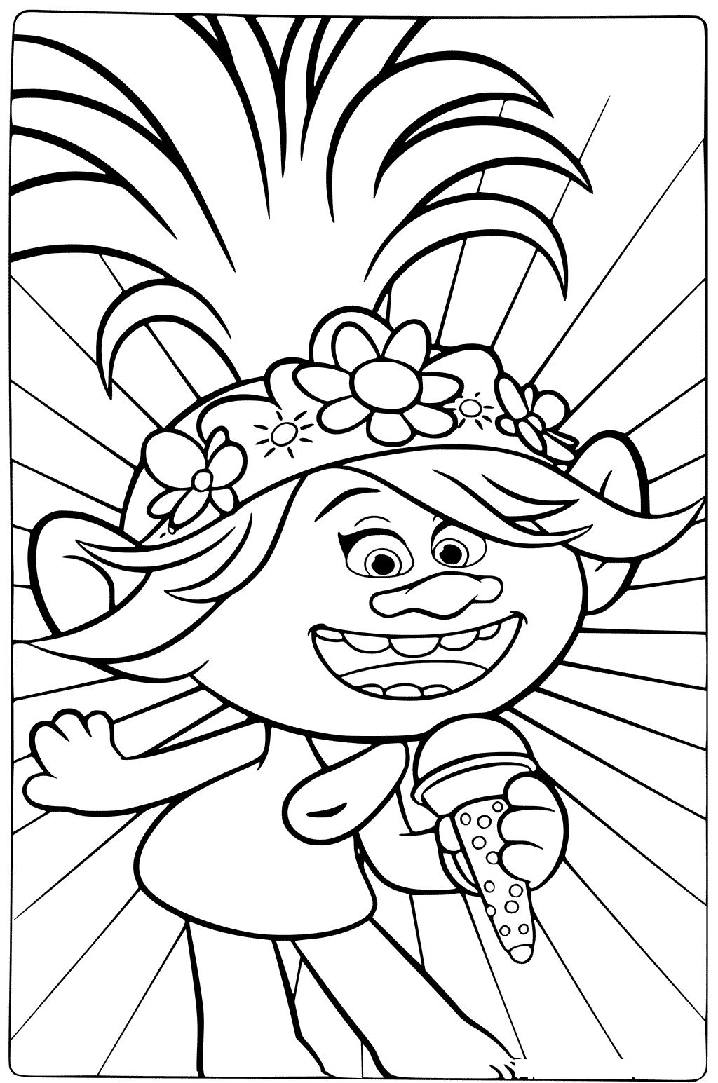 Trolls 2 World Tour Sing A Beautiful Song Coloring Page