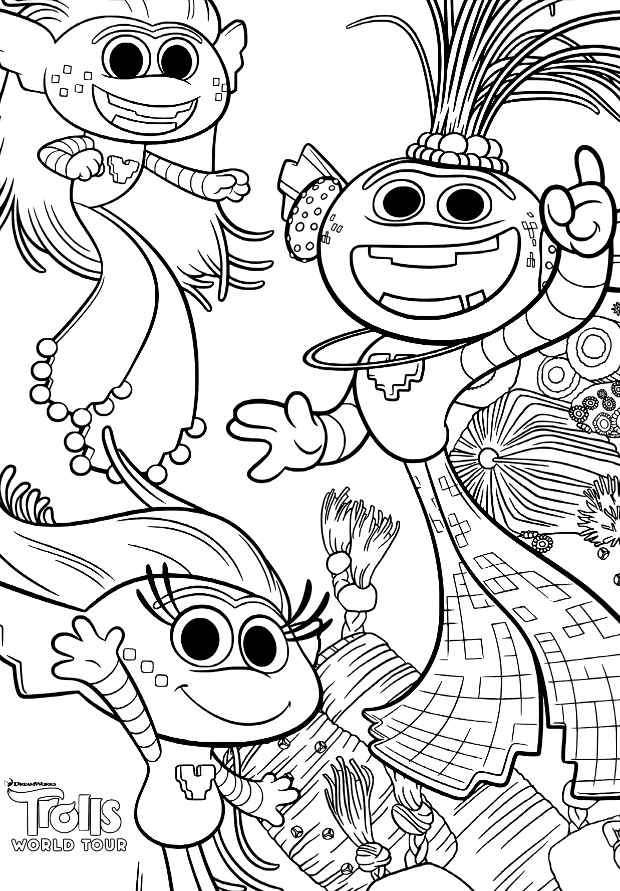 Trolls 2 World Tour Coloring Page