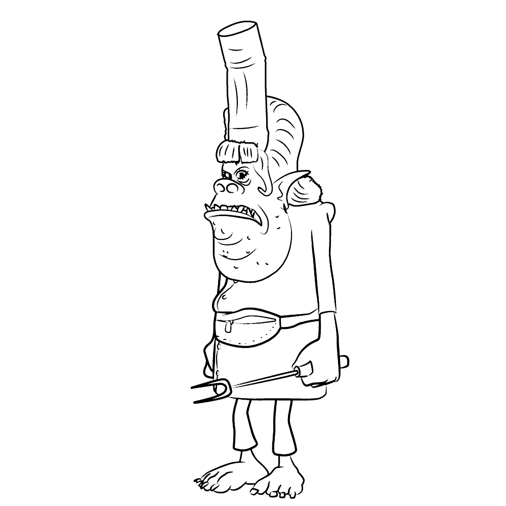 Trolls Chef Coloring Page