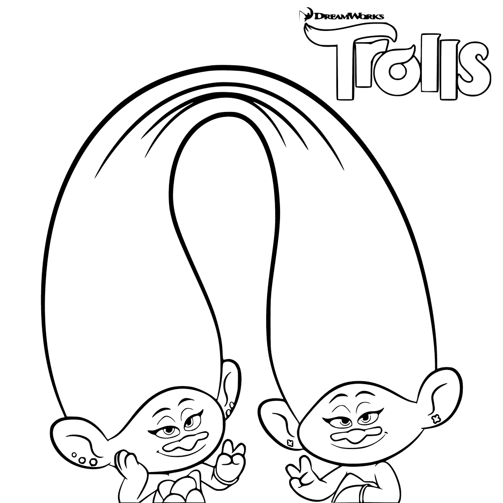 Trolls Coloring For Girls Coloring Page