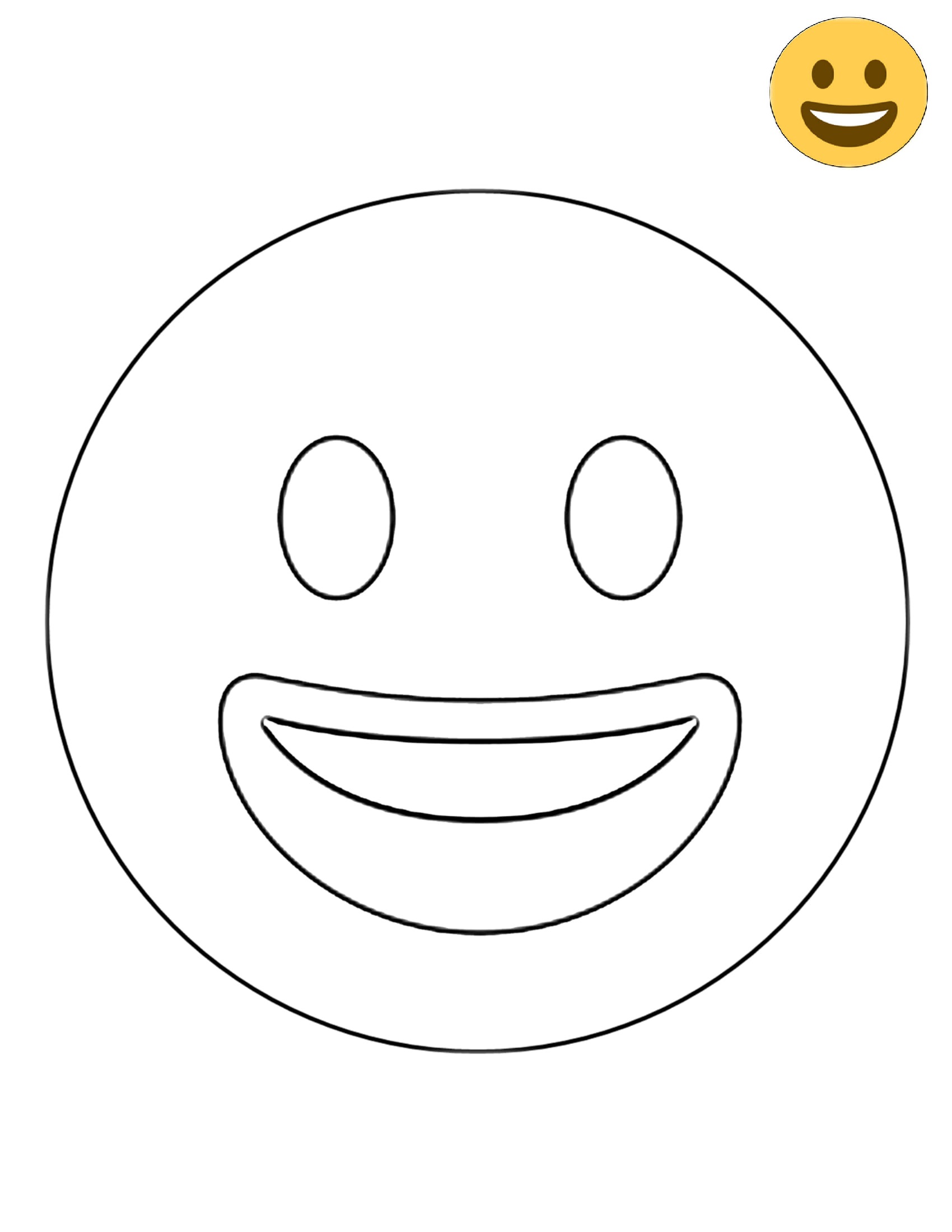 Twitter Smiling Face Emoji Coloring Page