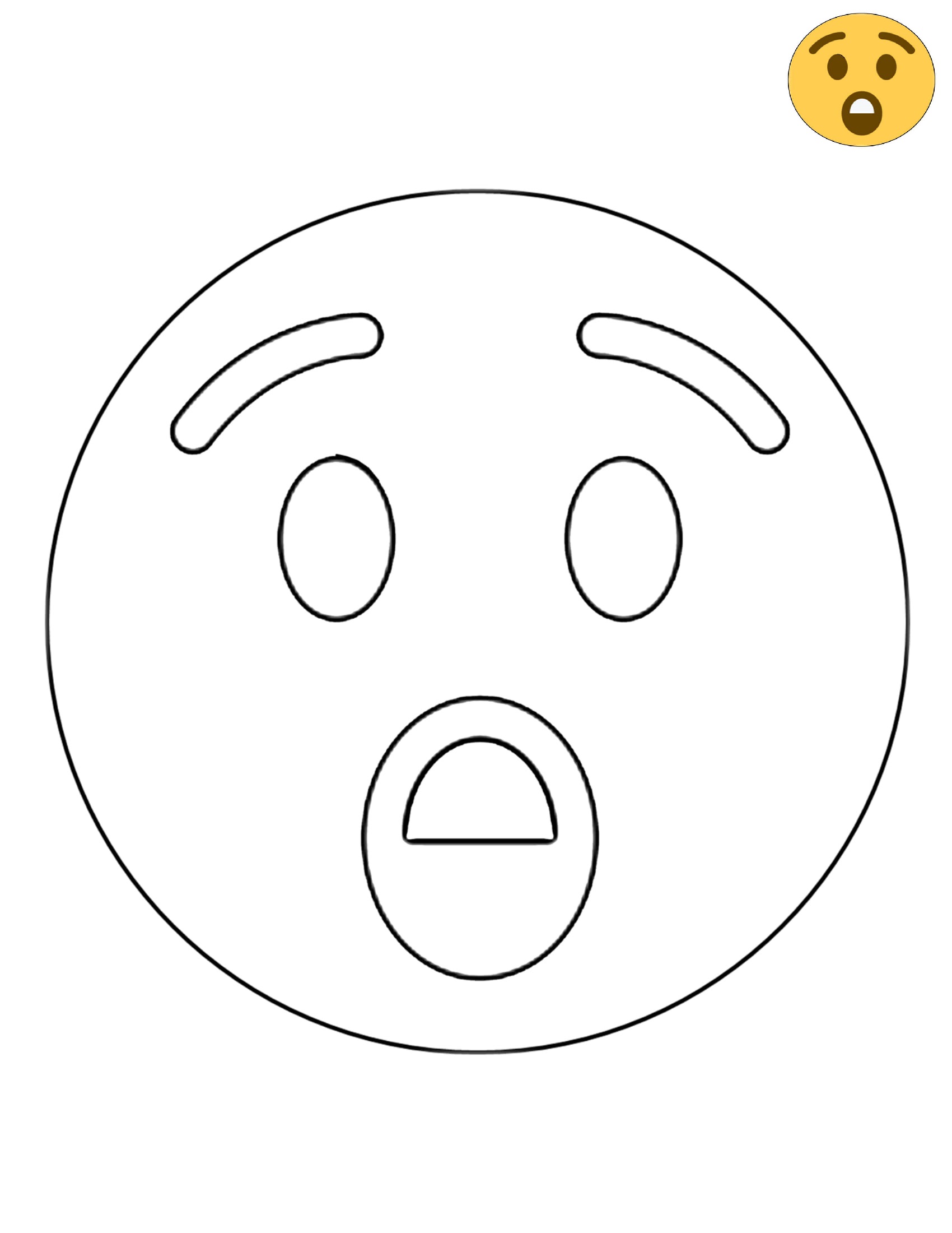 Twitter Surprise Emoji Emoji Coloring Page