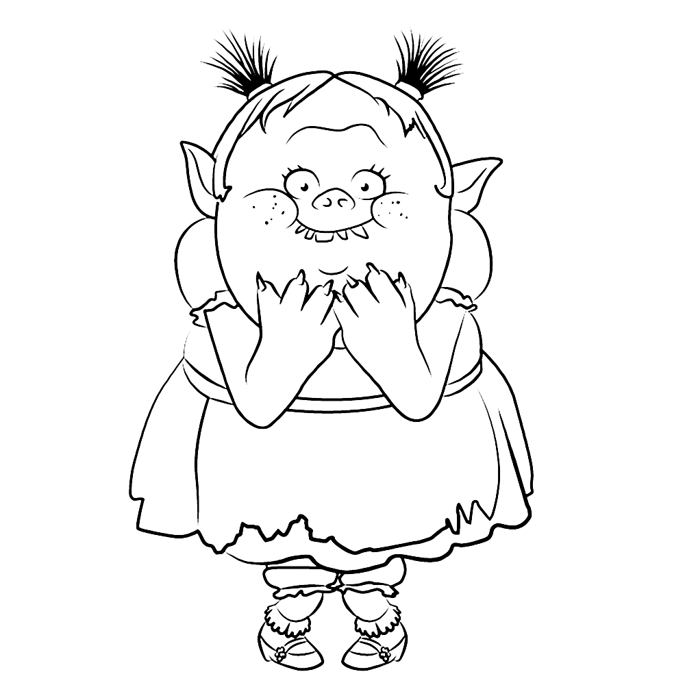Ugly Bridget From Bergens Trolls Coloring Page