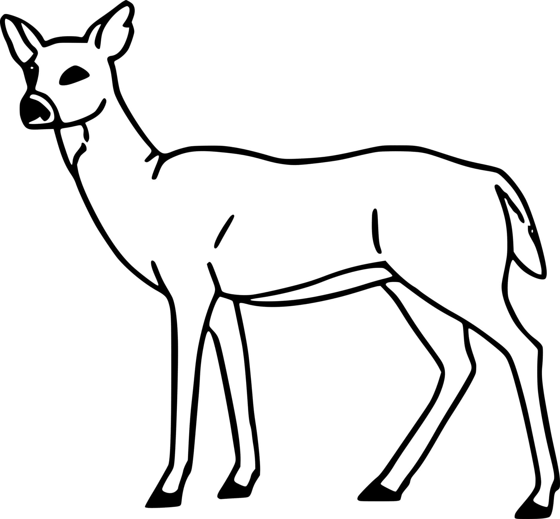 Very Easy Deer Coloring Page