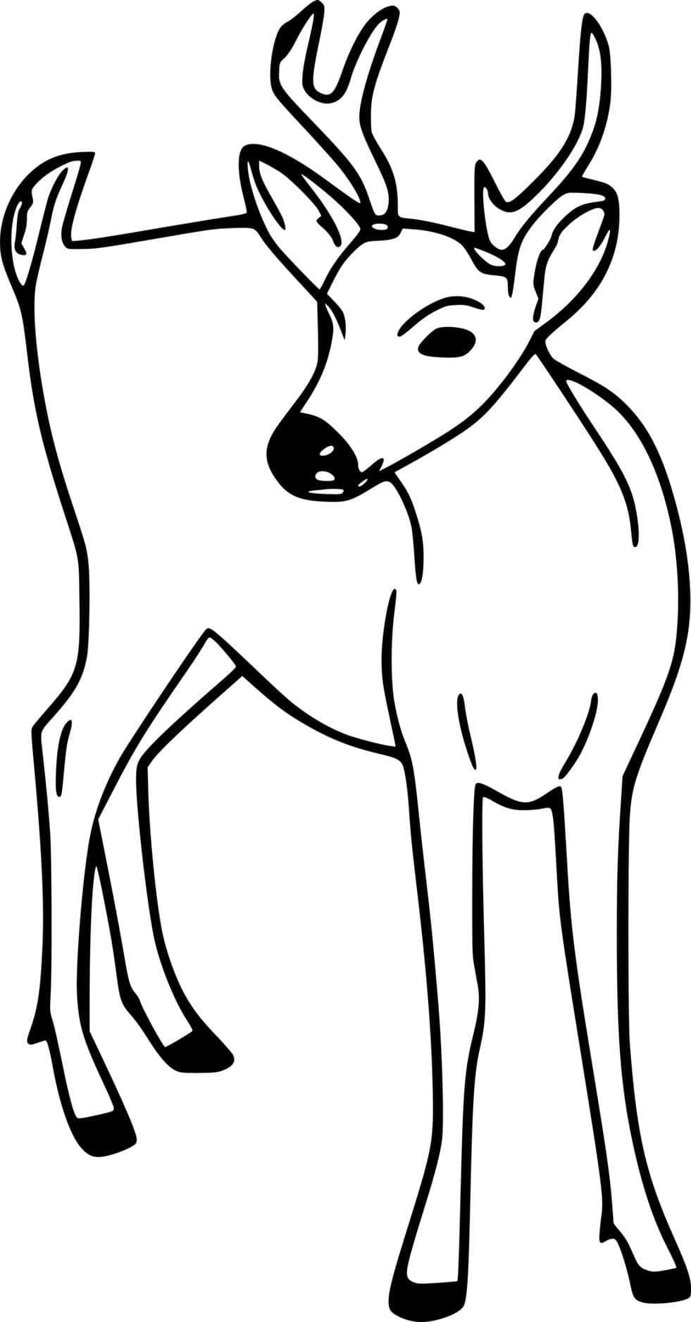 Very Simple Deer Coloring Page