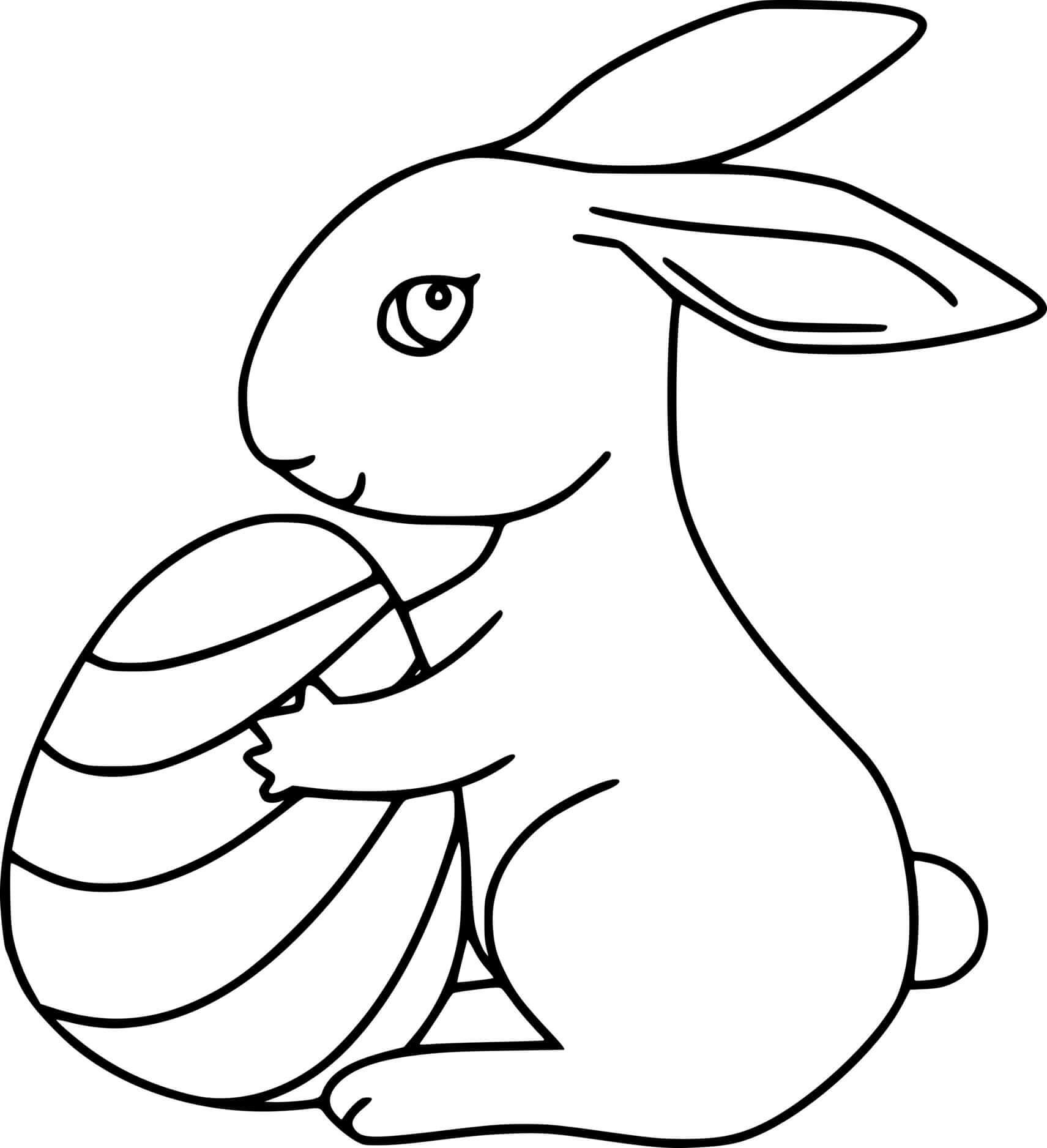 Very Simple Easter Bunny Coloring Page
