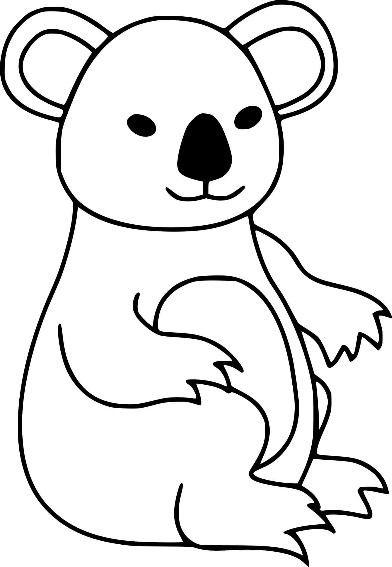 Very Simple Koala Coloring Page