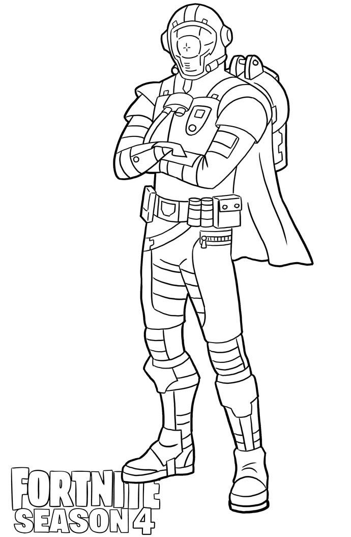 Visitor Skin From Fortnite Season 4 Coloring Page