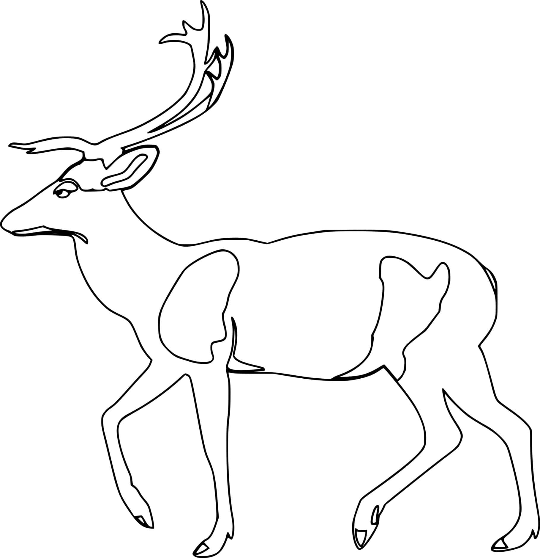 Walking Easy Deer Coloring Page