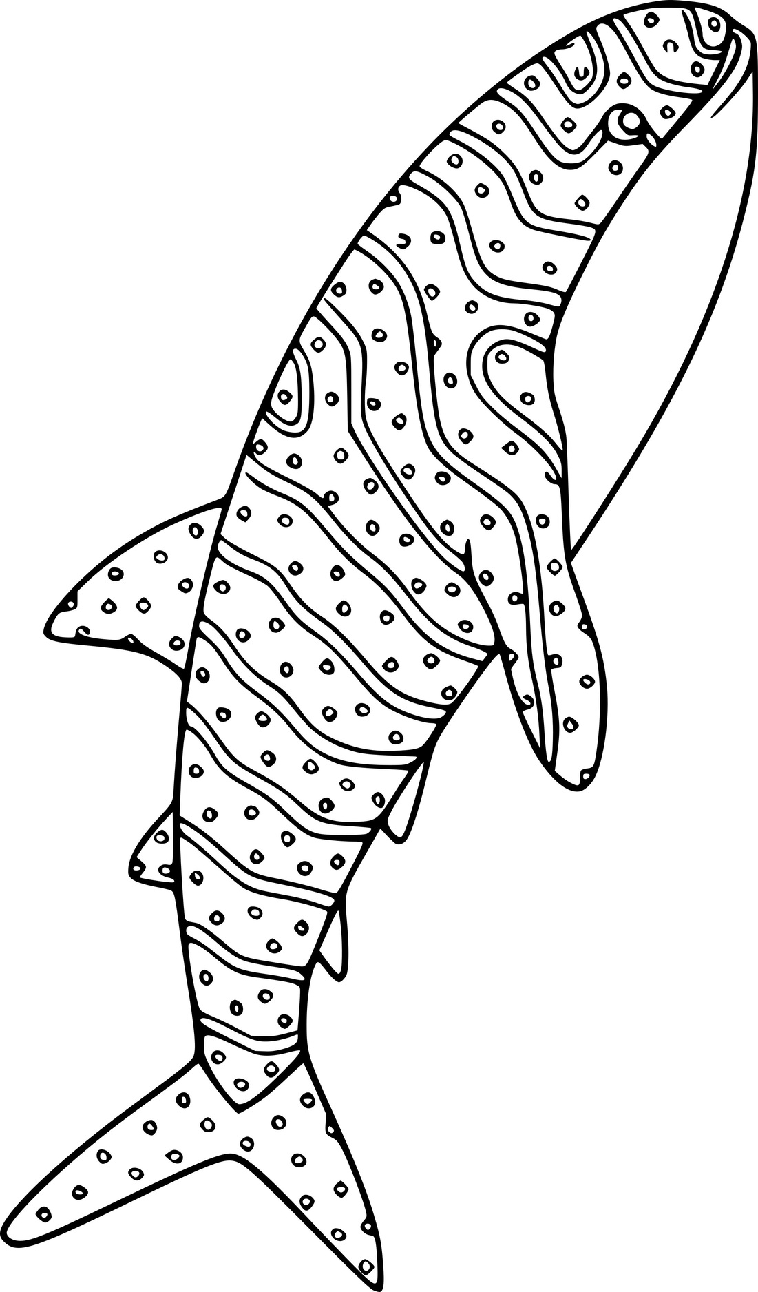Whale Shark Jumping Out Of Water Coloring Page