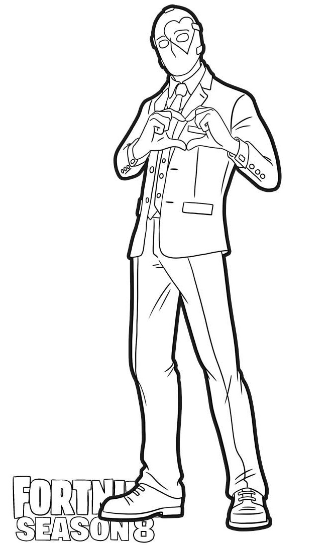 Wild Card Skin From Fortnite Season 8 Coloring Page
