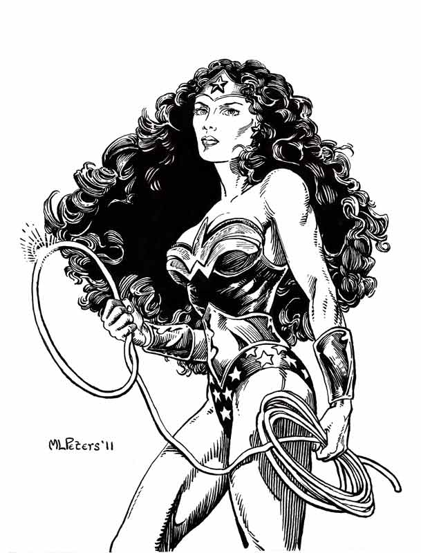 Wonder Woman Original Art Coloring Page