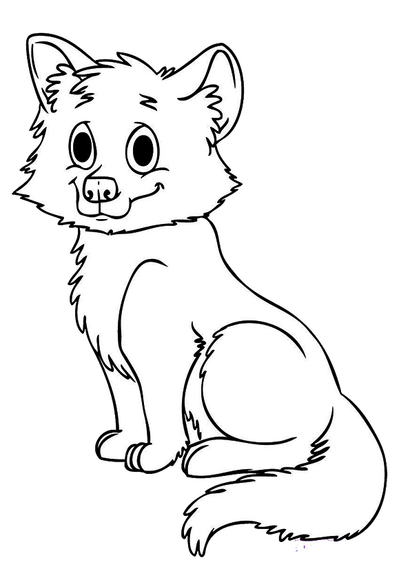 A Baby Fox Coloring Page