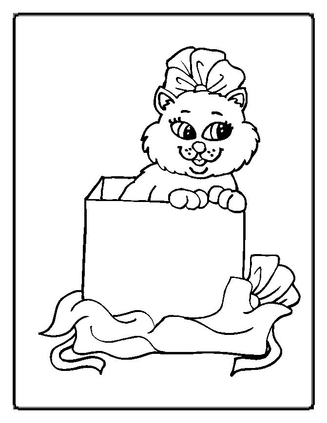 A Cat In A Box Animal S047f Coloring Page