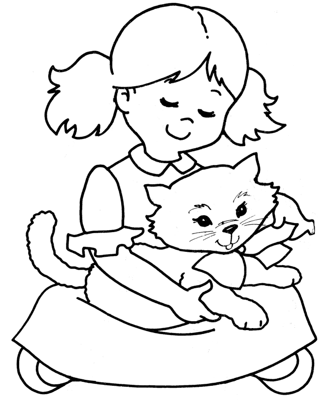 A Cat On His Owner Lap Animal S577d Coloring Page