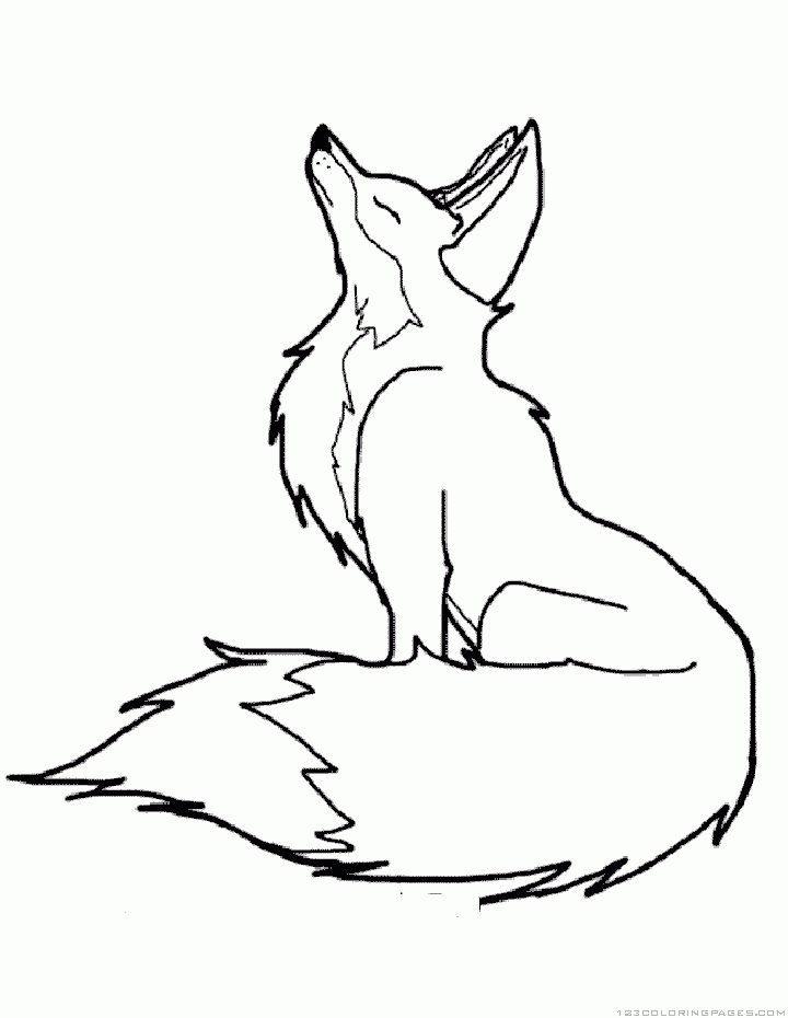 A Fox Howling Coloring Page