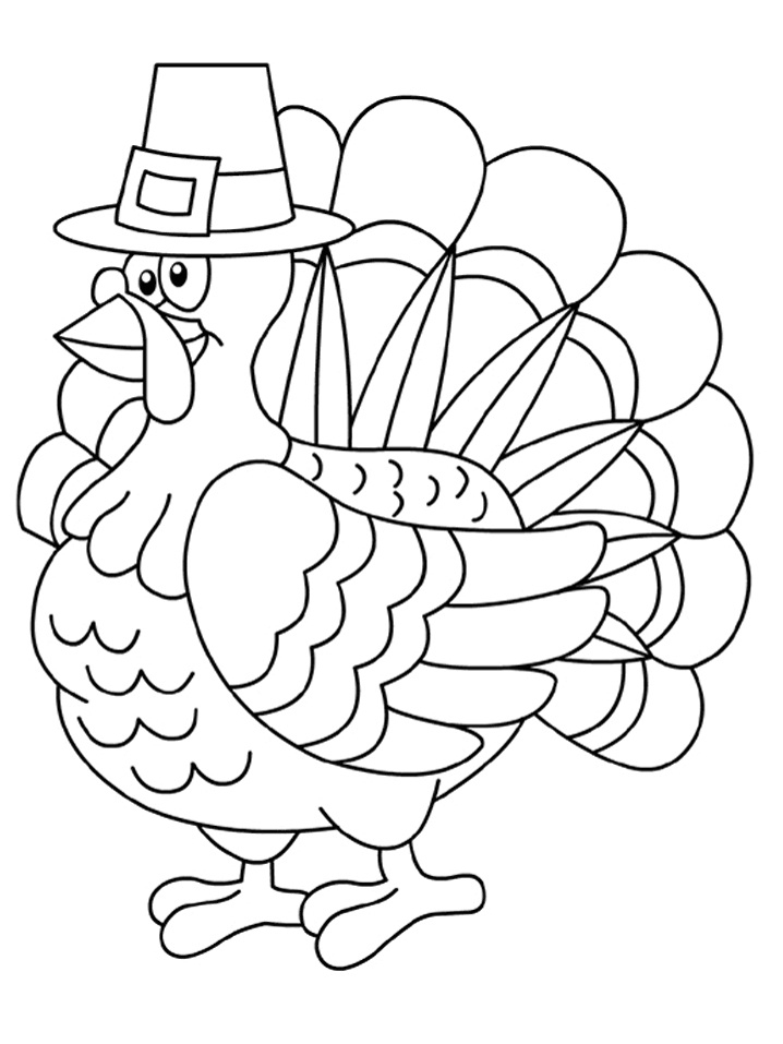 A Funny Turkey Coloring Page