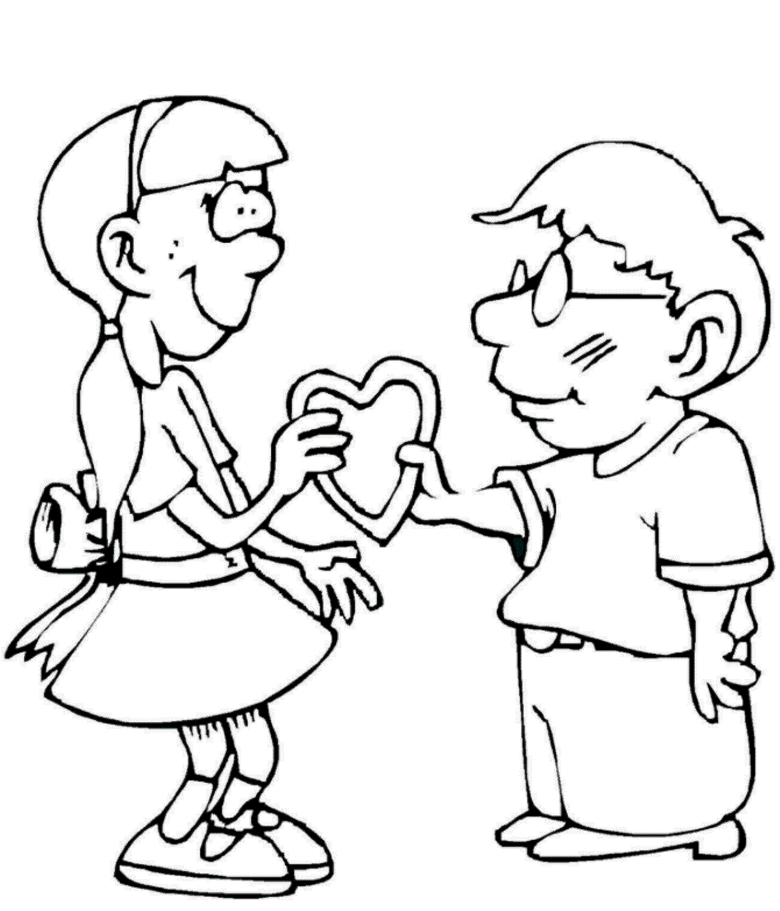 A Gift For You Valentine Coloring Page