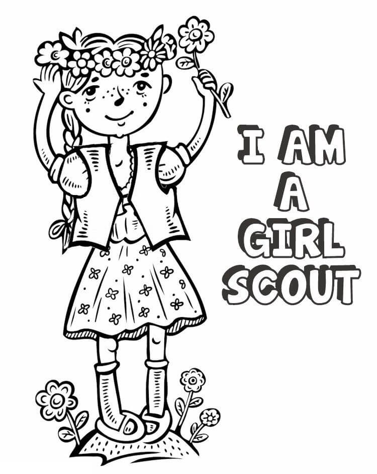 A Girl Scout Coloring Page