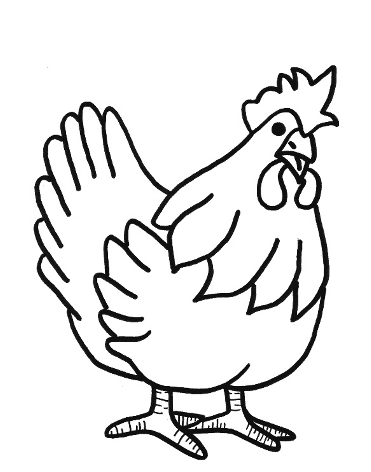 A Hen Farm Animal S Freeaf84 Coloring Page