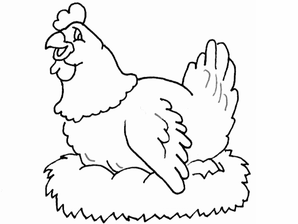 A Hen Farm Animal S1aa2 Coloring Page