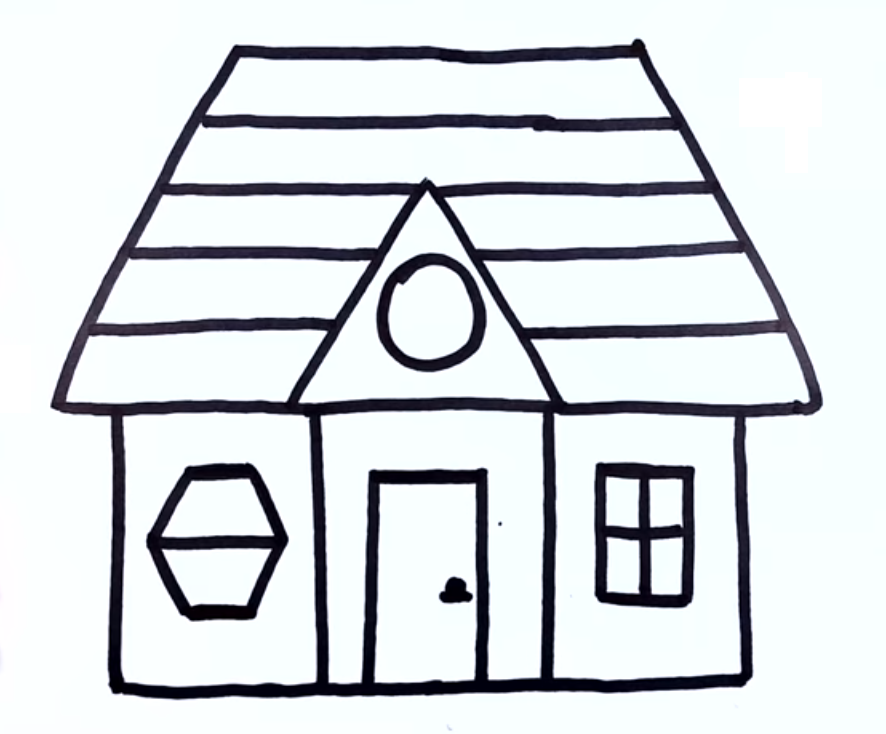 A House Glitter Coloring Page