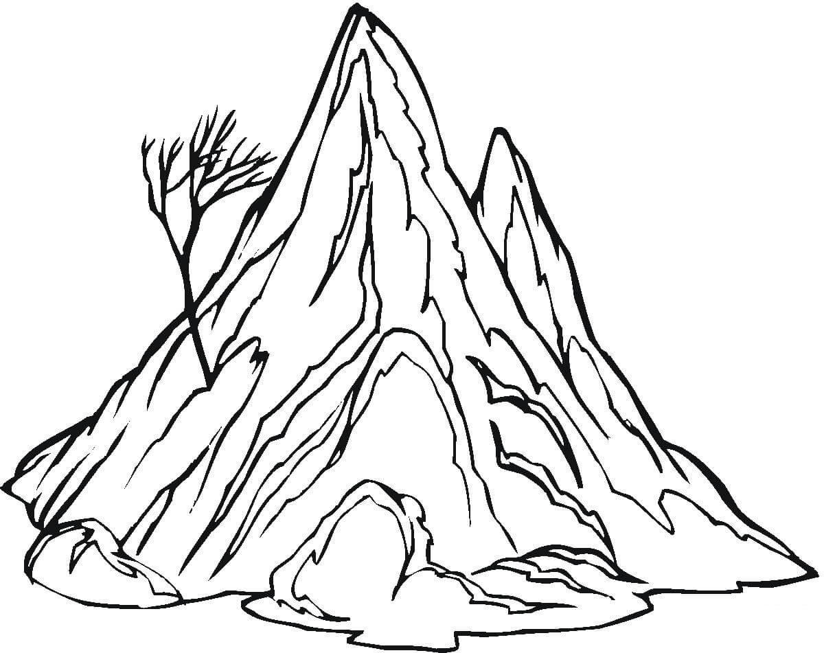 A Lonely Mountain Coloring Page