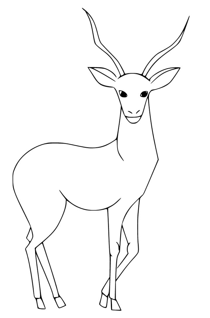 A Simple Gazelle Coloring Page