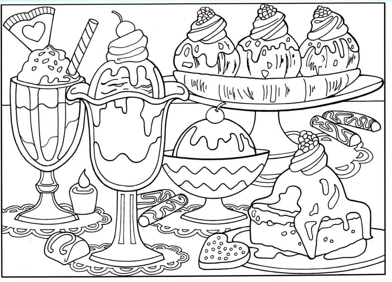 A Table of Ice Cream Coloring Pages   Coloring Cool