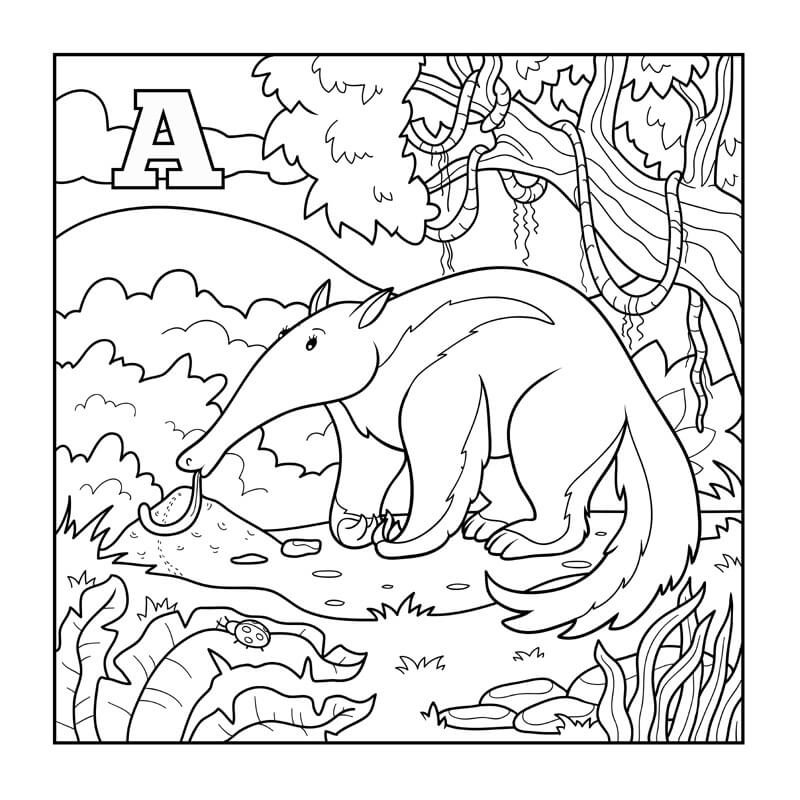 A Wild Aardvark Coloring Page