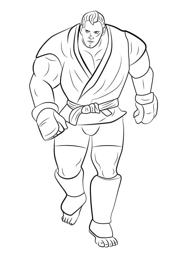 Abel from Street Fighter Coloring Page