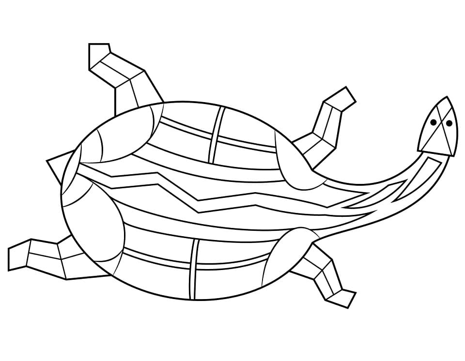 Aboriginal Painting of Turtle Coloring Page