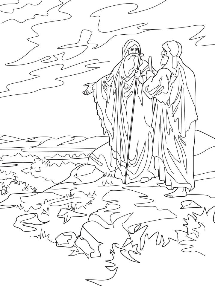 Cool Abraham and Lot Part Ways Coloring Page