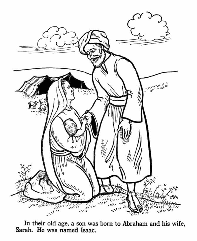 Abraham and Sarah and Son Issac For Kids Coloring Page