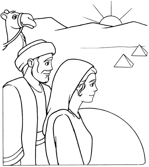 Cool Abraham and Sarah Bible Story Coloring Page