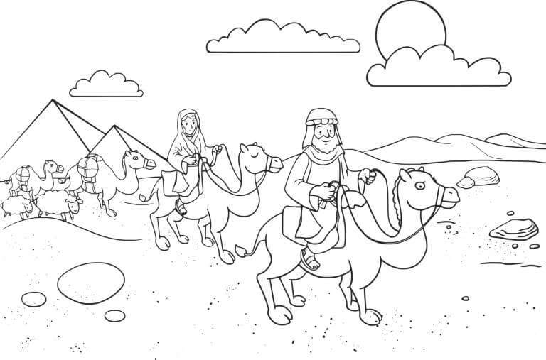 Abraham and Sarah Traveling For Kids Coloring Page