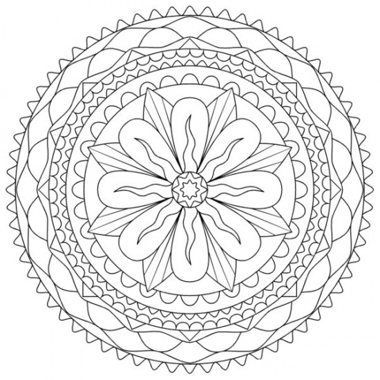 Abstract Flower For Teens Coloring Page